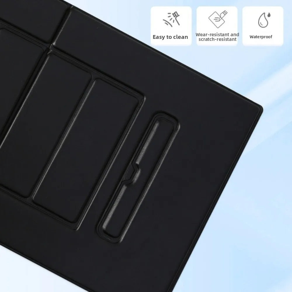 6-in-1 Function Foldable Laptop Stand Ultra-Thin Profile PU Leather Surface Computer Support Adjustable Portable Laptop Desk