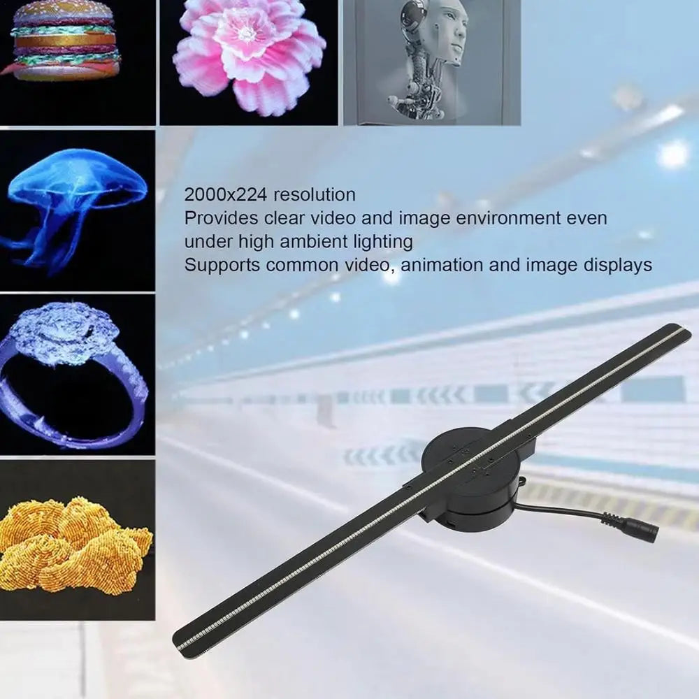 3D Hologram LED Fan 3D Holographic Projector Advertising Display Light HD Holographic Projector For Christmas Halloween