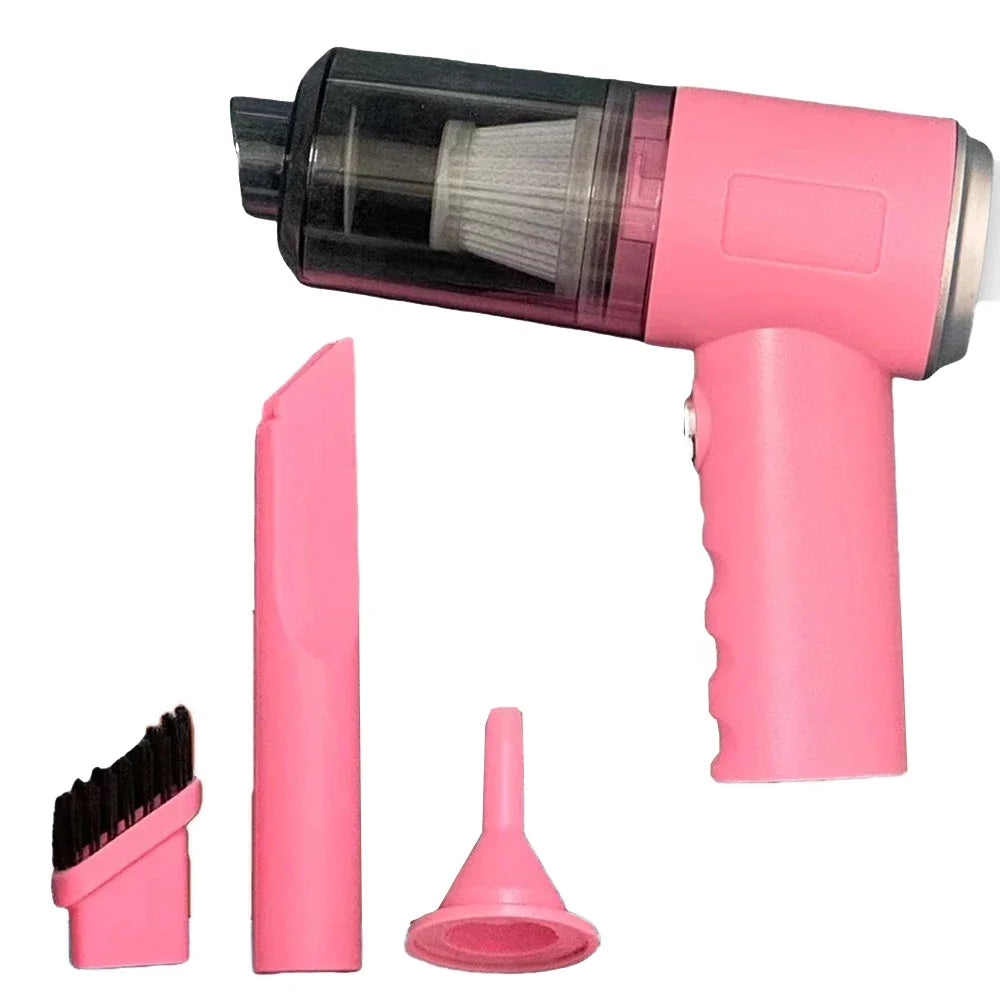Mini pink vacuum cleaner, USB charging, strong suction power, portable, mini and powerful household appliance air cleaner