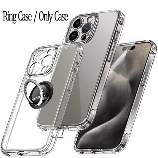 For iPhone 17 16 15 Pro Max Phone Case For iPhone 16 15 14 13 Mini 12 11 Pro Transparent Case iPhone16 Plus Cover