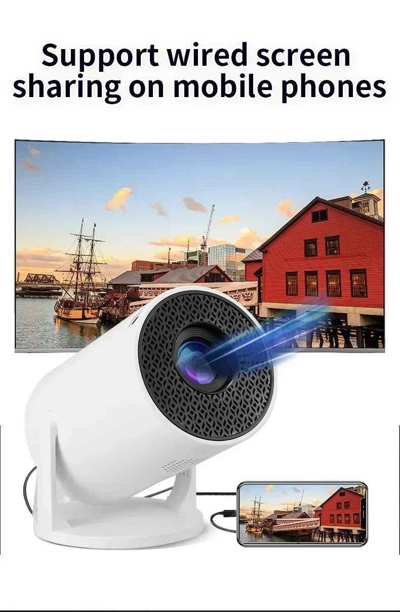 Home Theater Portable Projector 2025 MINI HY300 4K Ultra HD 300ANSI Android 11 BT54 with Electronic Focus and Built in Speaker