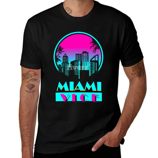 MIAMI VICE Beach T-Shirt aesthetic clothes plain sweat mens fashion