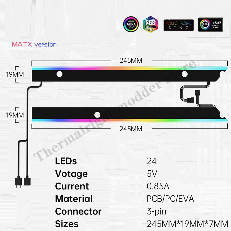 RGB Backplane Panel For Computer Motherboard Lighting, MB IO Decoration Luminous Atmosphere, 5V ARGB AURA, ATX / MATX