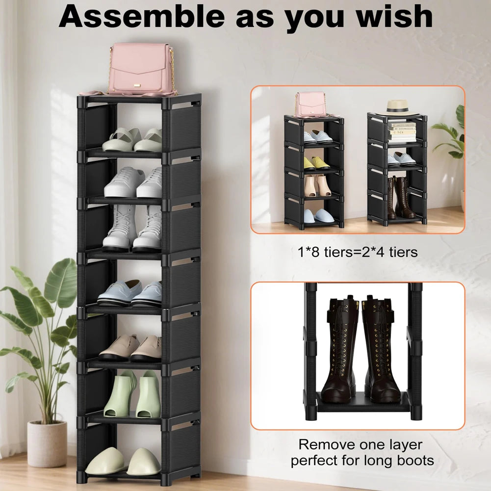 Multiple Layers Shoe Organizer Shoe Rack Organizer Space Saving Rack For Wall Corner Stackable Shelf Adjustable Saving Cabinet