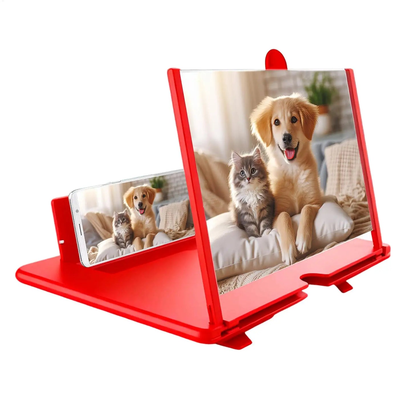 Phone Magnifier Desktop Amplifier 3D HD Cell Phone Magnifier for Seniors Video Watching Movie Night Home Travel Break Party