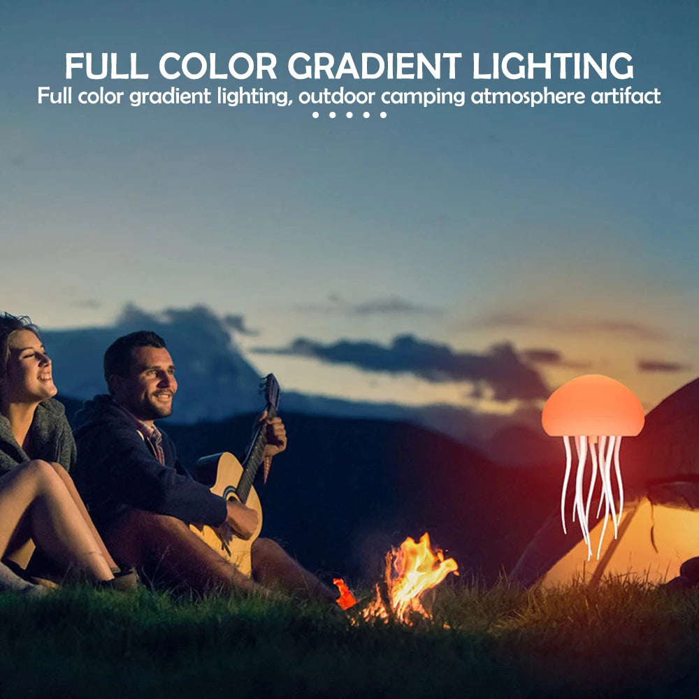 Jellyfish Night Light With Remote Control Rechargeable RGB Gradient Jellyfish Bedside Lamp  For Christmas Gifts