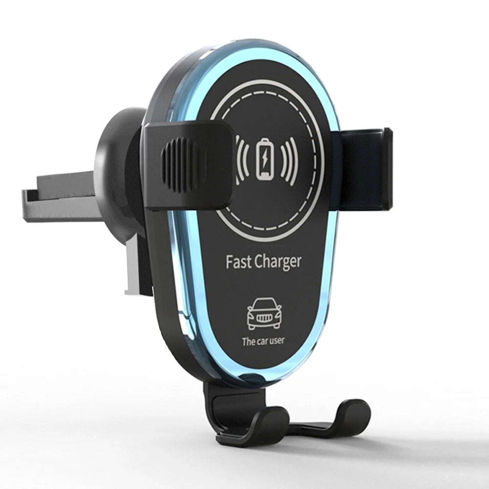 Wireless Car Charger with Triangular Wing Design Sturdy Structure, Supports PD/QC Fast Charging Protocols Compatible with iPhone