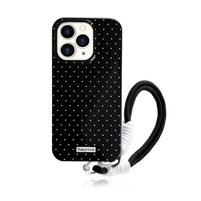 INS Polka Dot Small Fresh Mobile Phone Case for iPhone 17 16 15 14 13 12 Pro Max 11 Ultra Slim Shockproof Cover for iPhone Air