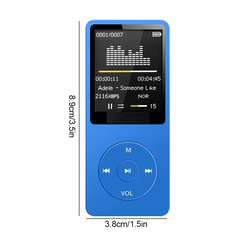 Portable MP3 Player USB Charging Record Digital Display Screen Media Lossless Portable Pocket Sports Running Walking Music Play