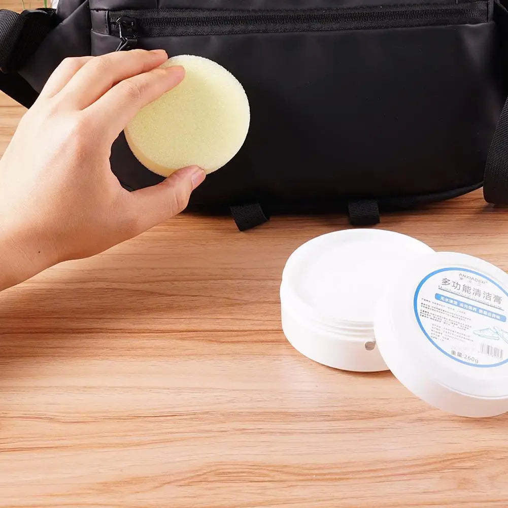 White Shoes Cleaning Cream Stains Remover Shoes Whitening All-Purpose Cleansing Cream With Wipe Sponge For Shoes Sneakers