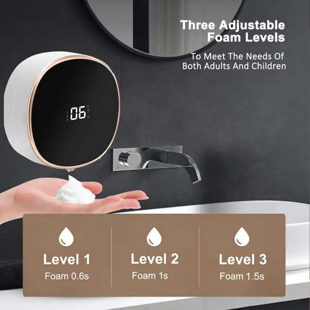 13.3*6cm Electric Touchless Soap Dispenser Wall Mount IPX5 Rechargeable Battery Operated High-tech Automatic Soap Dispensers
