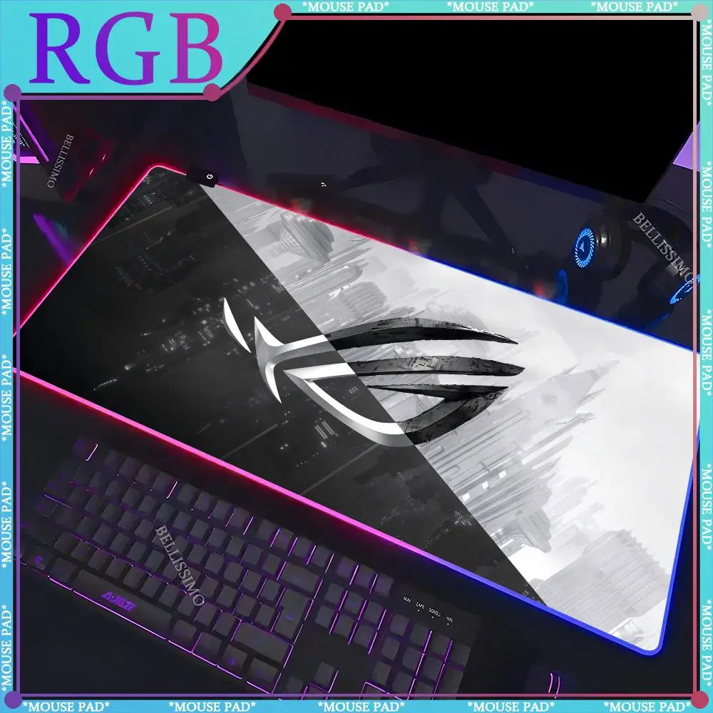 RGB A_Asus Rog mouse cute keyboard pad large table mat LED game electric standard pad anime luminous game computer cabinet pad
