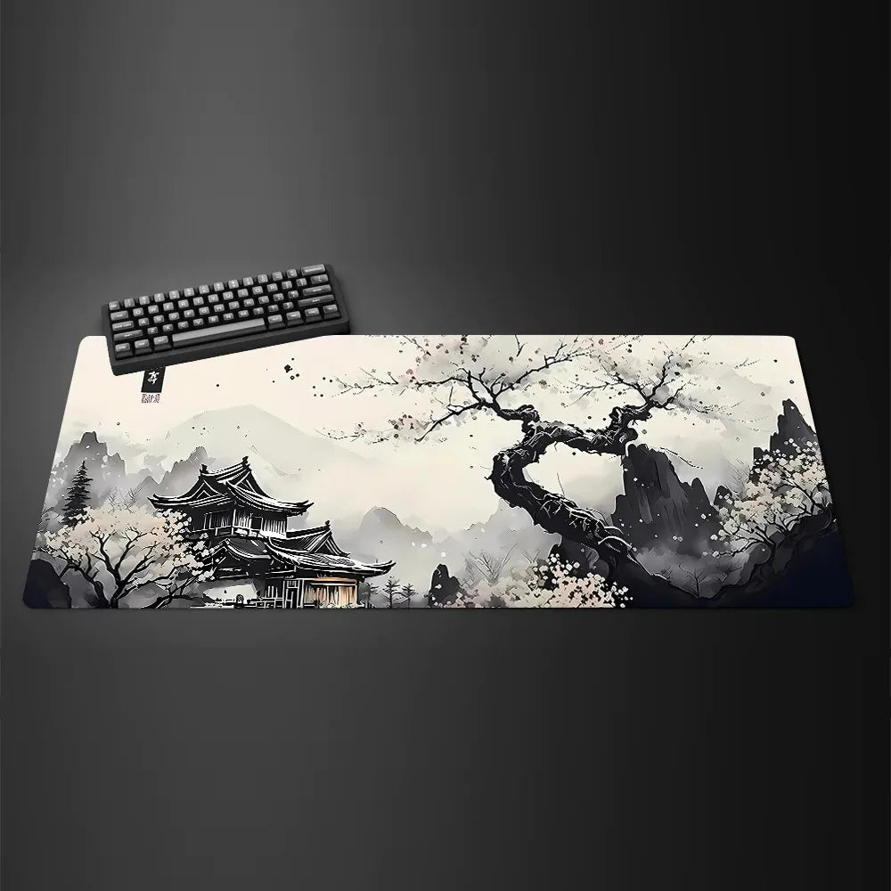 White Black Mouse Pad XXL Gaming Computer Mausepad Big Art Deskmat Playmat Laptop Office Accessories Carpet Non-Slip Mat 800x400