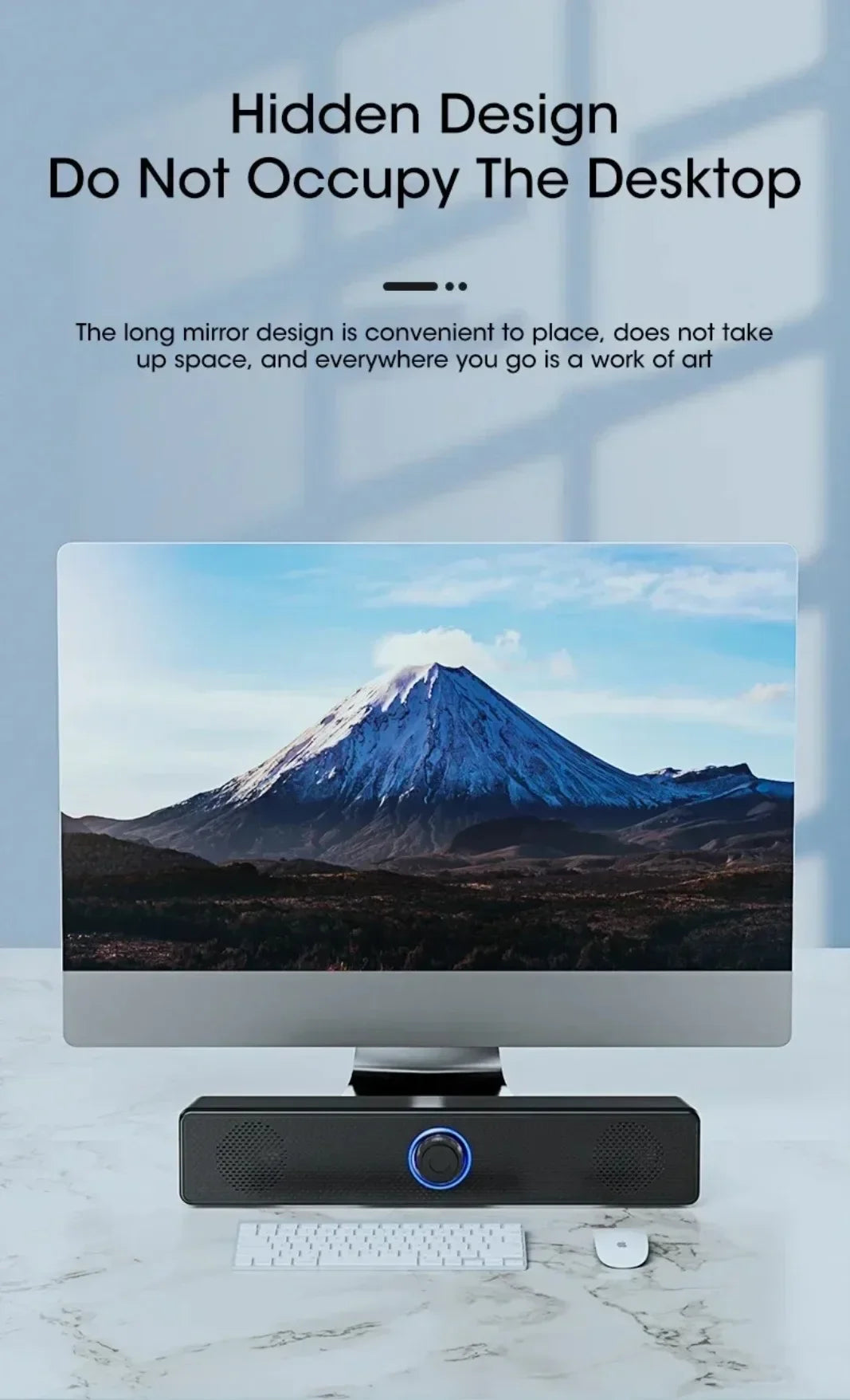 3D Surround Soundbar Speaker System - Subwoofer Stereo Music Box, Multi-functional for Computer and TV, Immersive Speaker