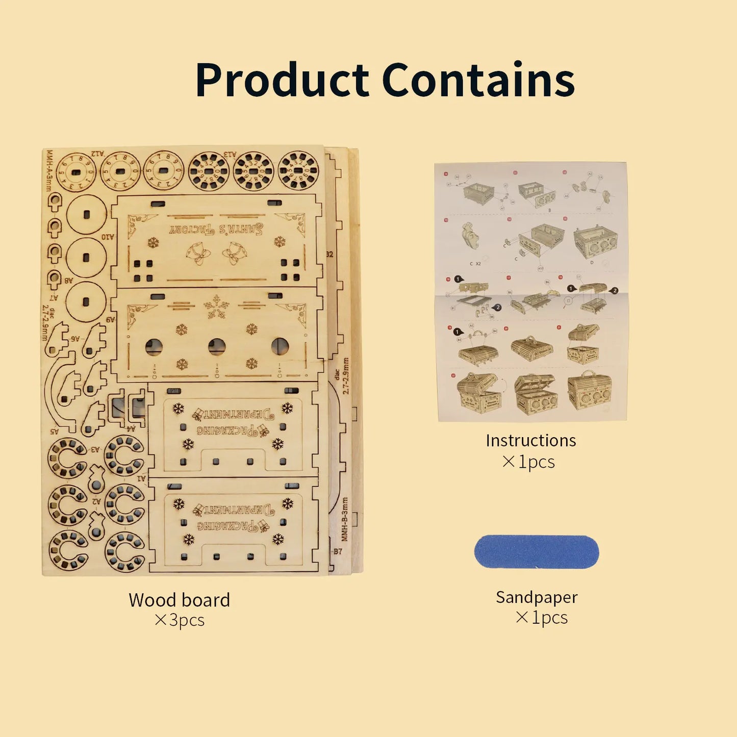 3D Wooden Puzzle DIY Treasure Box Model Kits Brain Teaser Projects for Adult Christmas Gifts