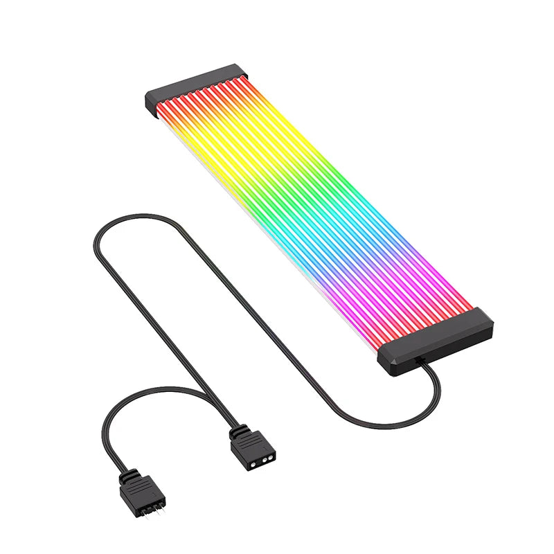 Zezzio ARGB Light Strip Neon Line PC Case Decoration 8Pin Graphics Card 24Pin Motherboard Luminous DIY RGB Computer Lamp Strip