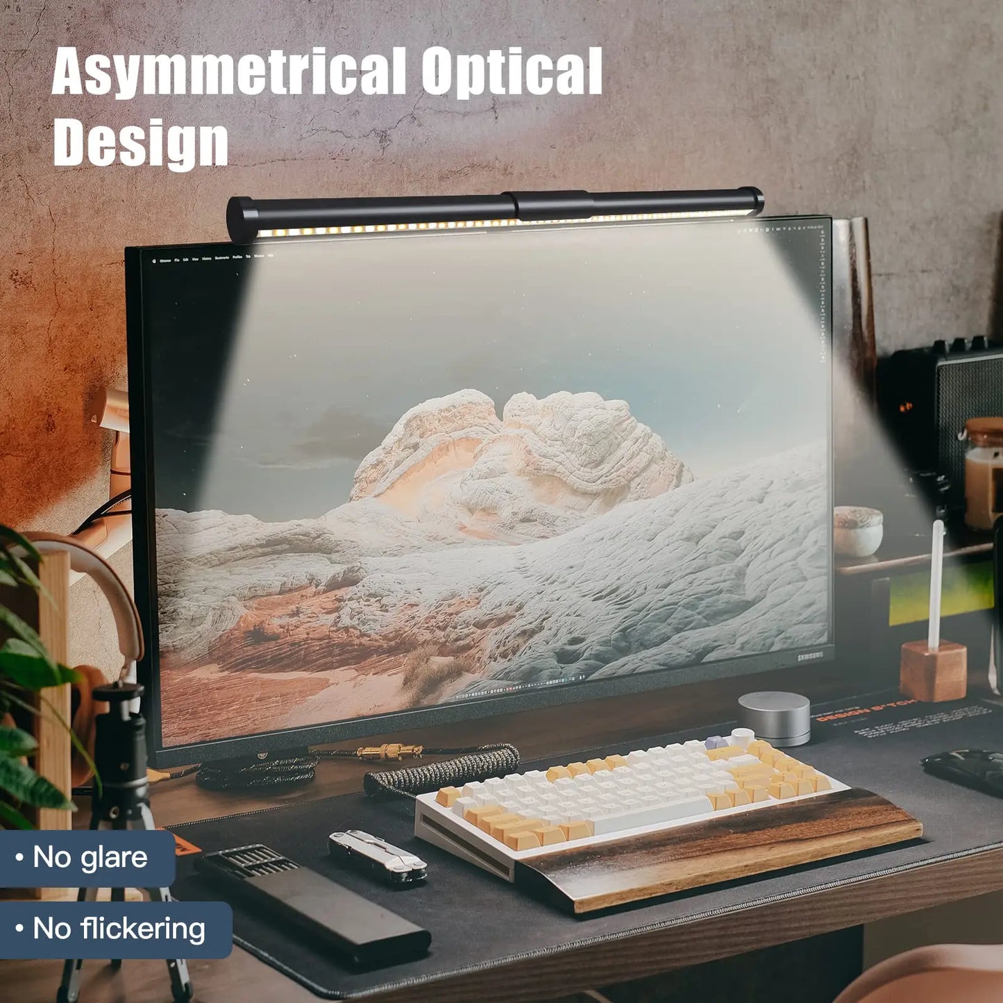 RGB Desktop Atmosphere Light Strip LED Eye Protection Learning Reading Hanging Lamp PC Display Screen Lighting Night Light