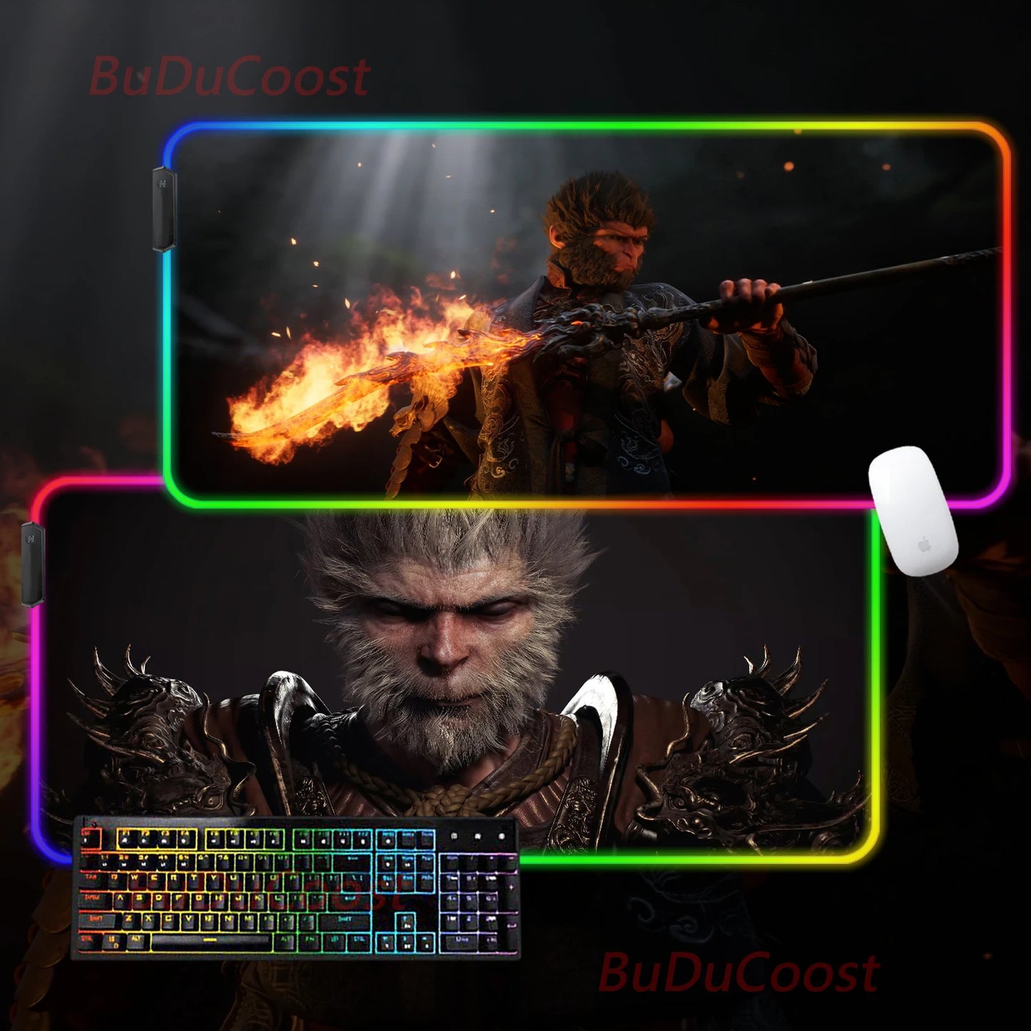 Black Myth  Wukong electronic sports PC Office HD Printing Desk Gaming RGB XXL Game Locking Edge Computer Luminescence Mouse Pad