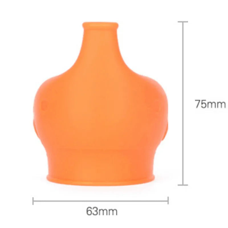 Elephant-Shaped Silicone Cup Lid Children Training Suction Cup Drink Bottle Spill-proof Cap Nozzle Soft Water Bottle Mouth cover