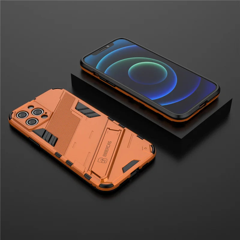 Armor Cyber Shockproof Case For iPhone 17 Air  12 13 Mini 14 15 16 Pro XR XS Max X 11 Pro Max 7 8 16 Plus Stand Holder Cover