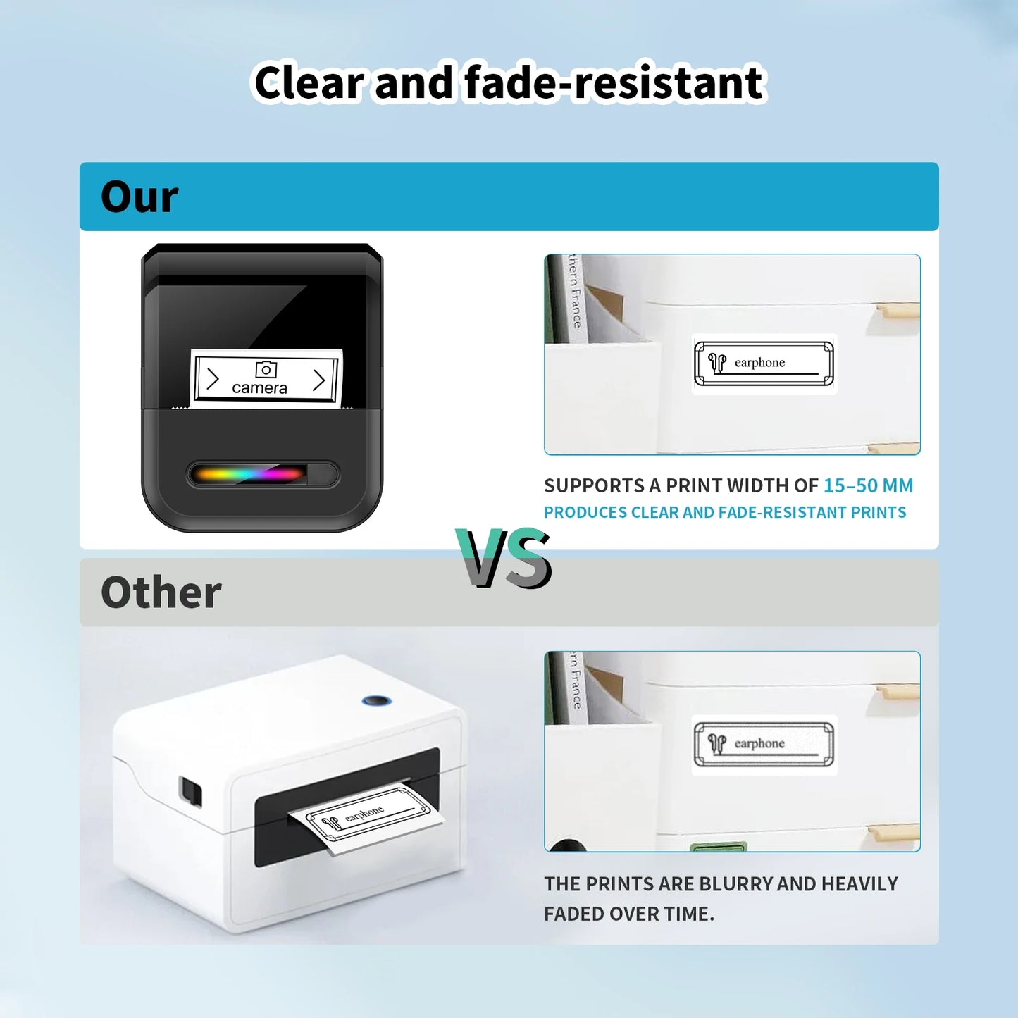 Mini portable thermal label printing machine - suitable for small businesses, offices, and homes, mobile wireless label barcode