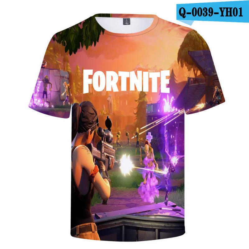 New Game Fortnite T-Shirts Anime Beach 3D Printed Streetwear Cute Cartoon O-Neck Oversized T Shirt Harajuku Kids Tees Tops Gift
