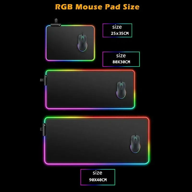 Jujutsu Kaisen Anime RGB Pc Gamer Keyboard Mouse Pad Gojo Satoru Mousepad LED Glowing Mouse Mats Rubber Gaming Computer Mats Xxl