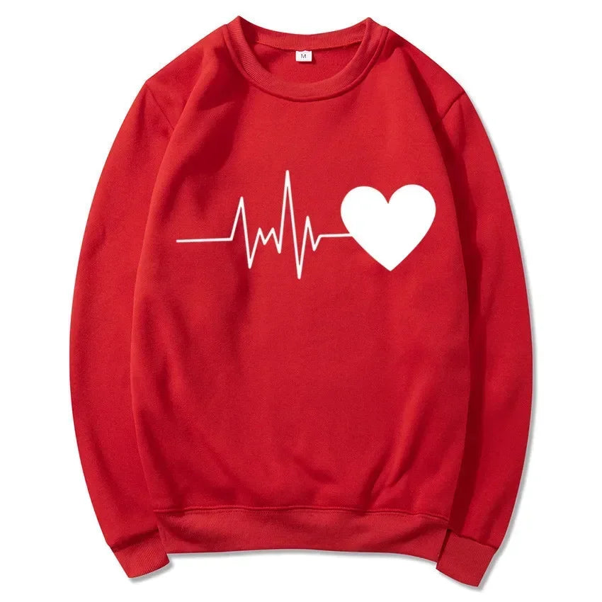 Valentine's Day Love Flower Printed Crew-neck Hoodie Sweatshirt  Sweatshirts  Streetwear  Streetwear Men
