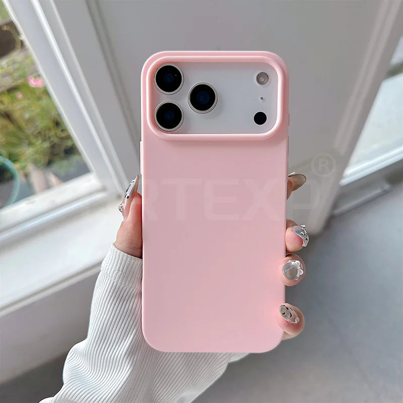 Candy Color Luxury Pattern Matte Silicone Soft Case For iPhone 17 air 17 pro 17 pro max ﻿Solid Color Shockproof Cover Shell ﻿