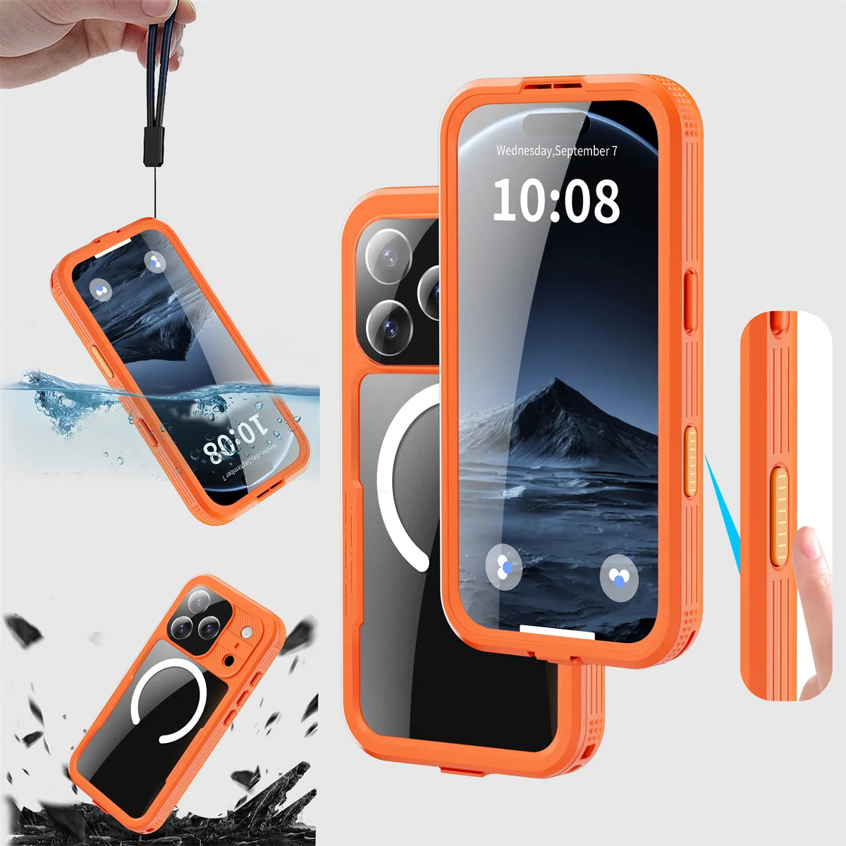 IP68 Shellbox Full Waterproof Phone Case for iPhone Air 17 Pro Max Magnetic Wireless Charging Magsafe Underwater Diving Cover