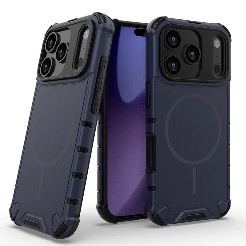 For IPhone 17 Pro Max/17 Pro/16 15 14 13 Magnetic Phone Case TPU+PC Four Corners Airbag Armor Hard Cover Magsafe For IPhone Air