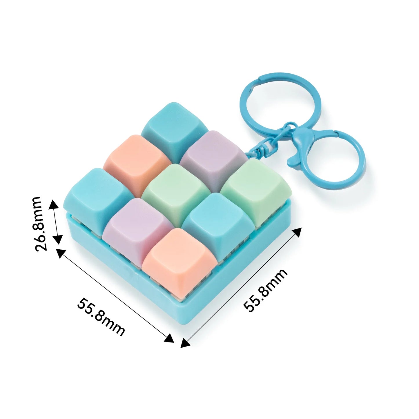 Keyboard Fidget Toy Keychain Button Fidget Gifts for Adults to Relieve Stress Nine-key Can Be Assembled Freely