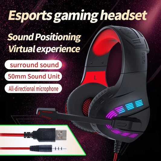 G4 Gaming Headset With Noise-cancelling Microphone Surround Sound 3.5mm Wired LED Gaming Headset For Gamers