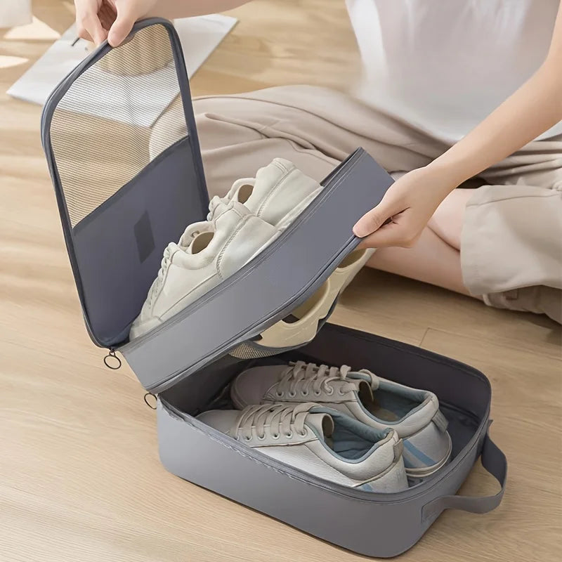 New 3 Layers Shoes Organizer Bag Portable Travel Shoes Storage Box Zipper Shoe Sorting Pouch Multifunction Travel Accessories
