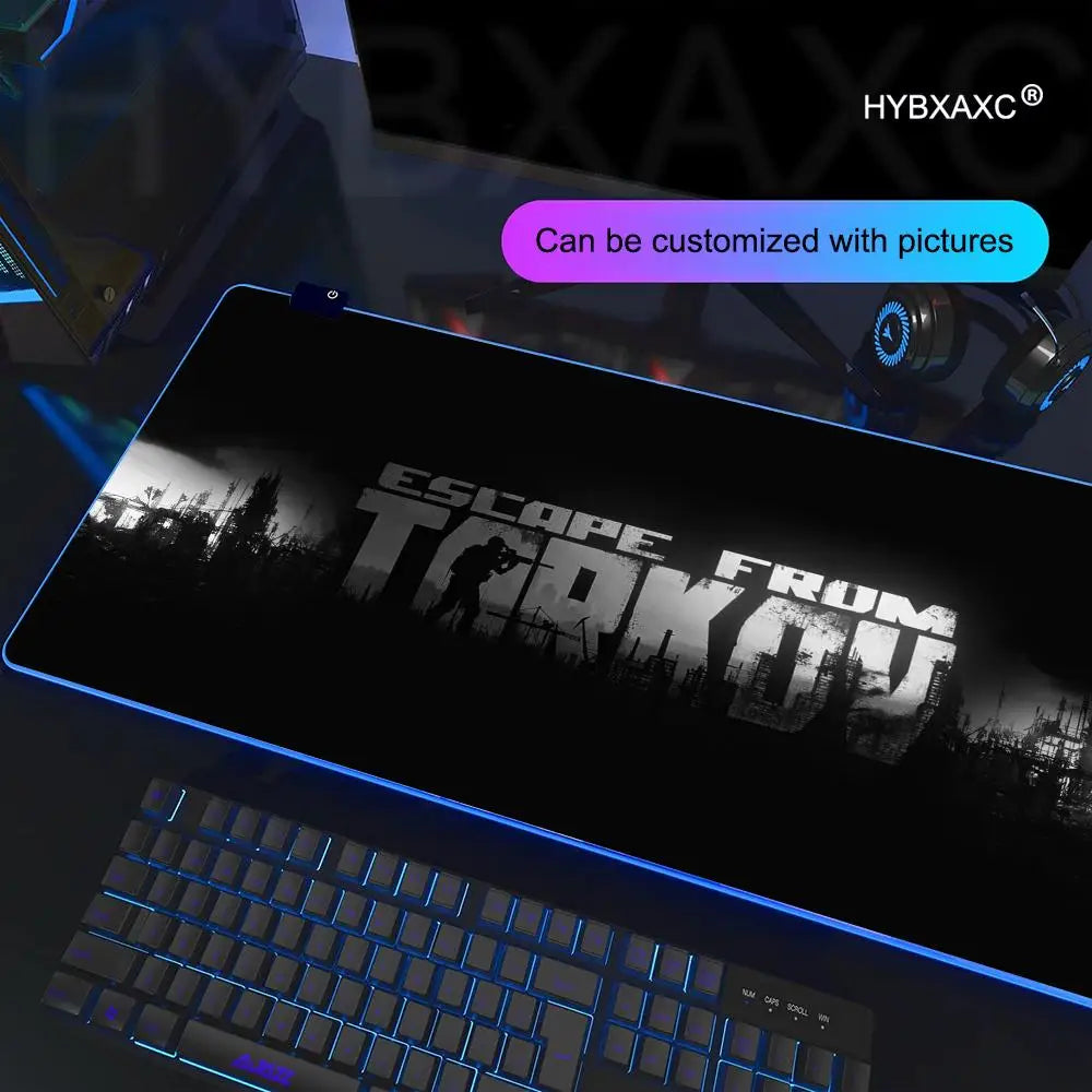 Escape From Tarkov RGB Mouse Pad Computer Gaming Accessories Large Mouse Deskmats MousePads Office Anti-slip Soft Laptop Carpet