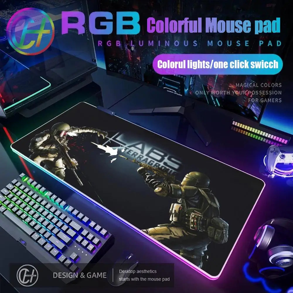 Escape From Tarkov RGB Mouse Pad Computer Gaming Accessories Large Mouse Deskmats MousePads Office Anti-slip Soft Laptop Carpet