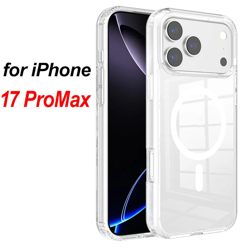 For iPhone 17 Series Transparent Clear Case with White Ring & Shockproof Camera Guard Cover 16 15 14 Pro Max
