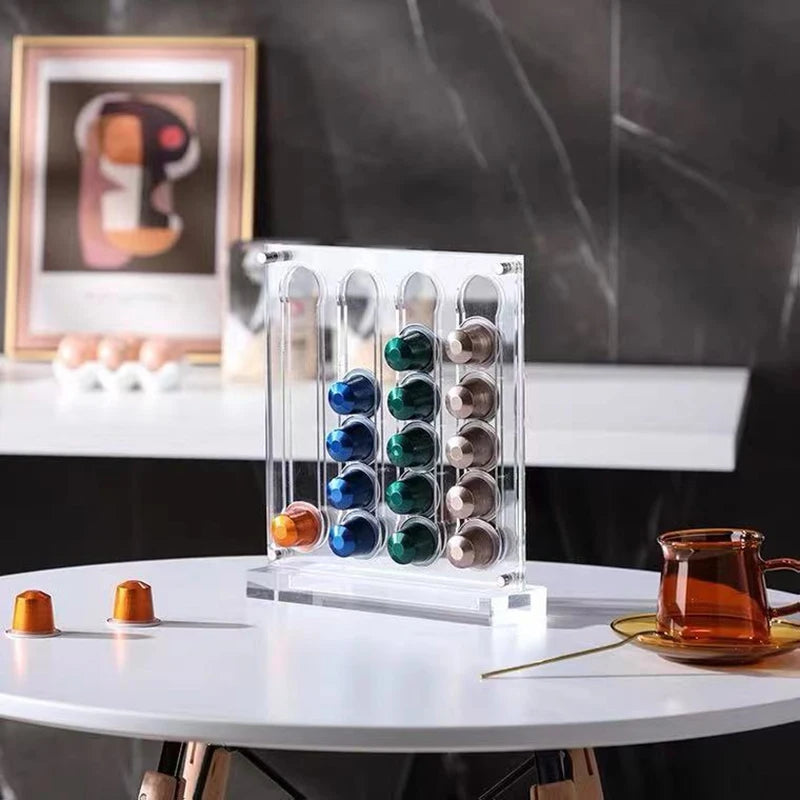 Acrylic With Magnet Coffee Capsule Holder Capsules Magnetic Wall Mounted Coffee Pod Rack Home Storage Bracket