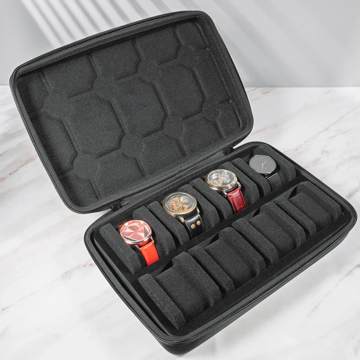 Watch Box Organizer Watch Travel Case Portable Storage Watch Display Holder for Wristwatches and Smart Watches Men Women Gift