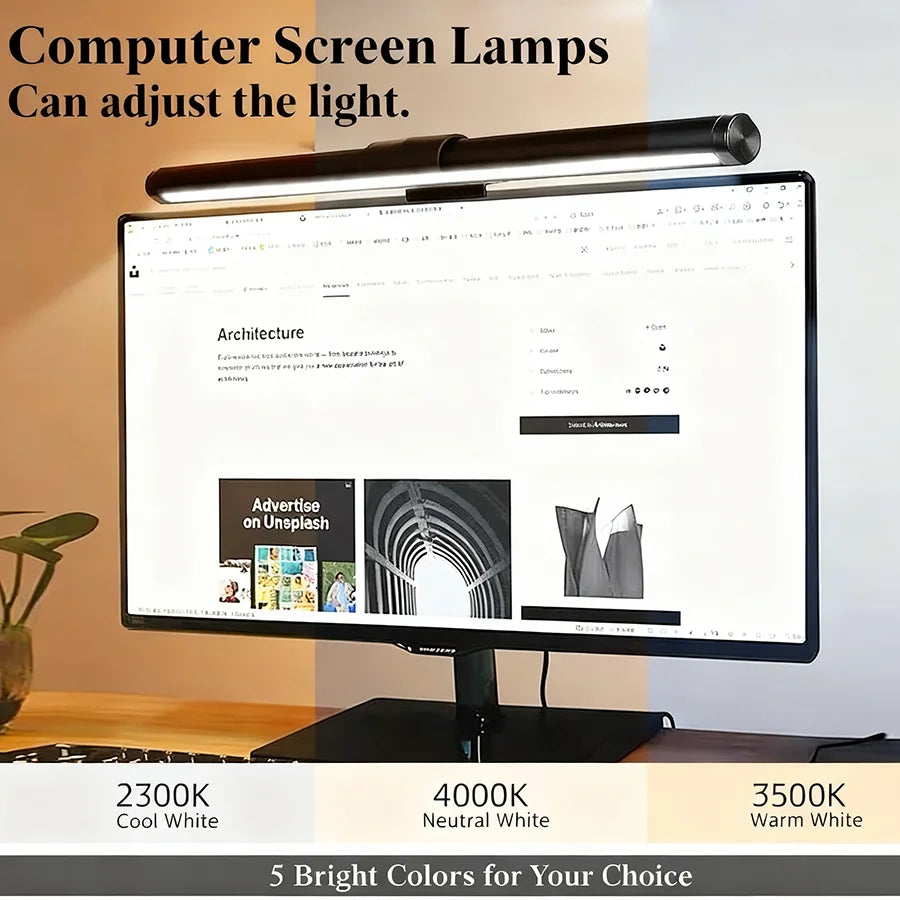 RGB LED Monitor Light Bar Stepless Dimmable Hanging Bar for Work And Gaming - Atmosphere Lamp for Screen Lighting Game Learning