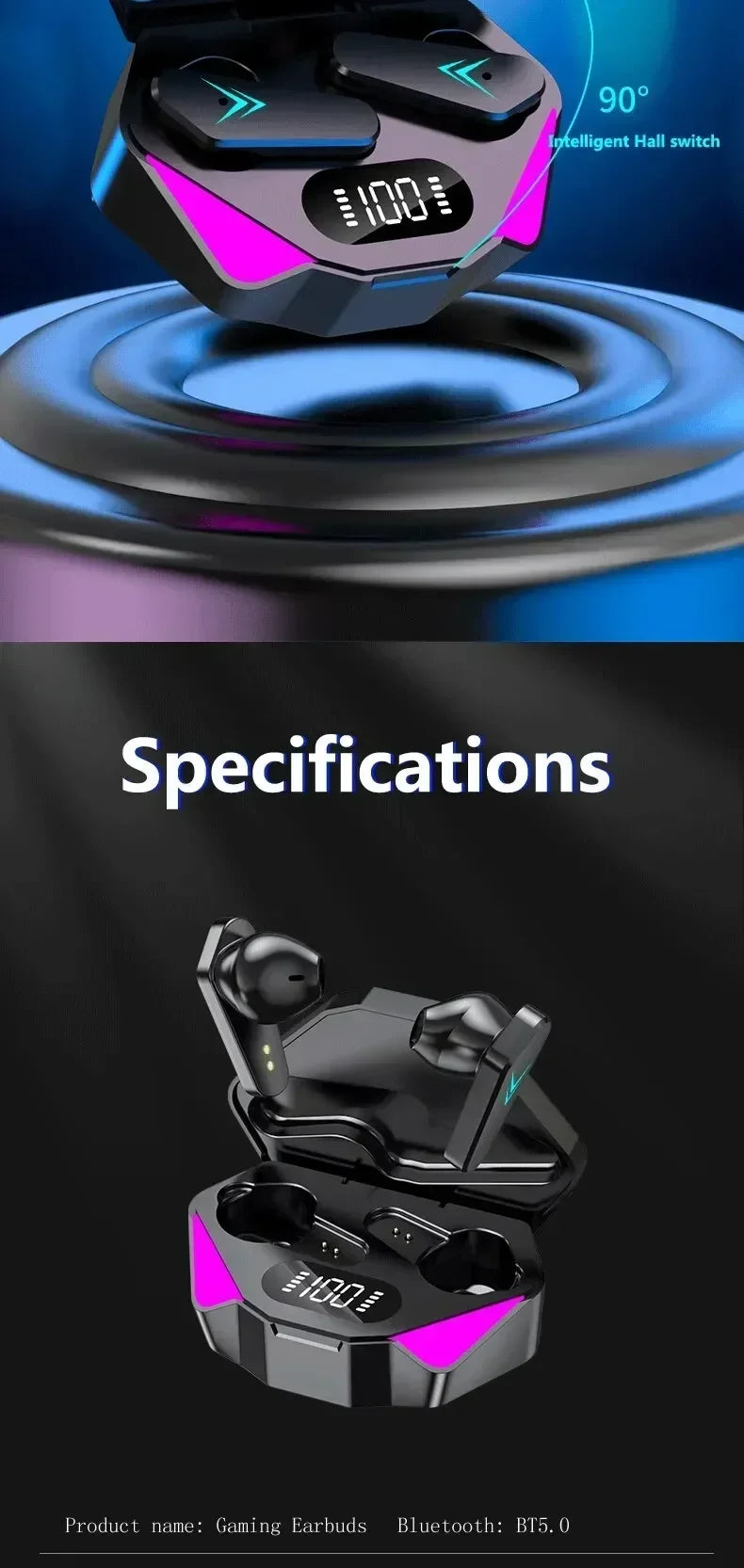 NEW X15 TWS Earphones Bluetooth Wireless Gamer Headphones 65ms Low Latency Earbuds fone Gamer Headset Gamer With Mic Handfree