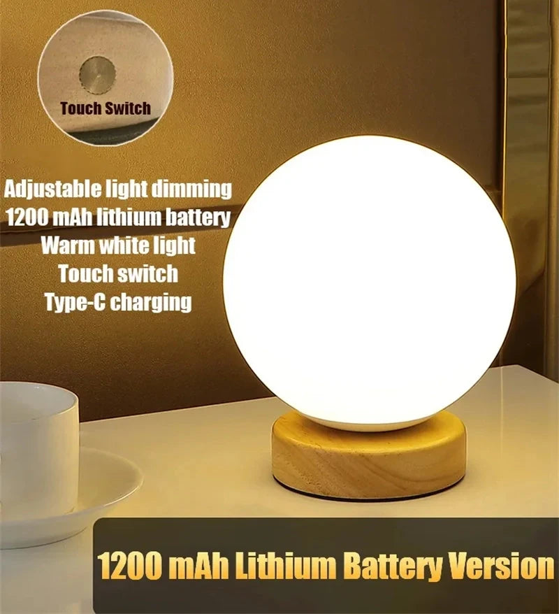 RGB Color Changing LED Night Light USB Rechargeable LED Table Lamp Bedside Lamp for Home Office Bedroom Living Room Light