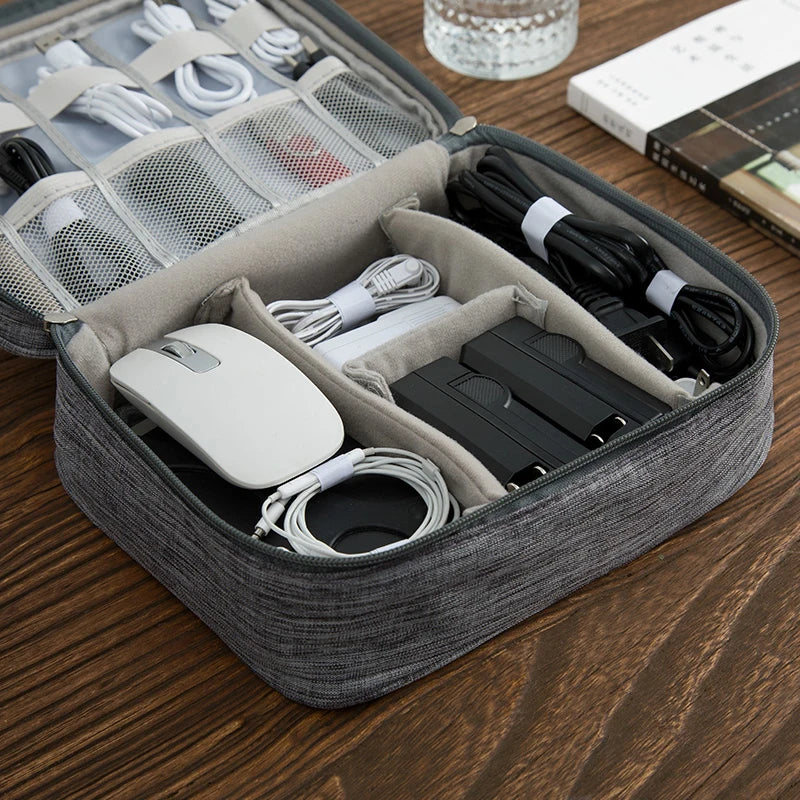 Electronics Organizer Travel Cable Organizer Bag for Electronics Accessories, Portable Tech Carring Large Storage Case for Charg