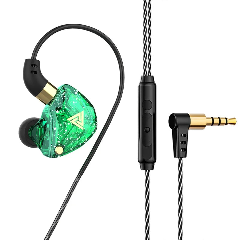 QKZ AK3 FiLe Wired Earphone with Microphone HiFi Music Monitor Bass Headphones Noise Cancelling Headset For Sport Gaming Earbuds