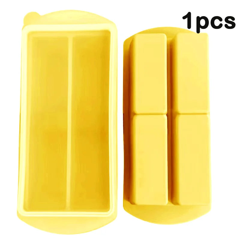 Silicone freezer tray with lid, 1 cup soup capacity refrigerator ice cube tray oven, suitable for freezing broth and leftovers