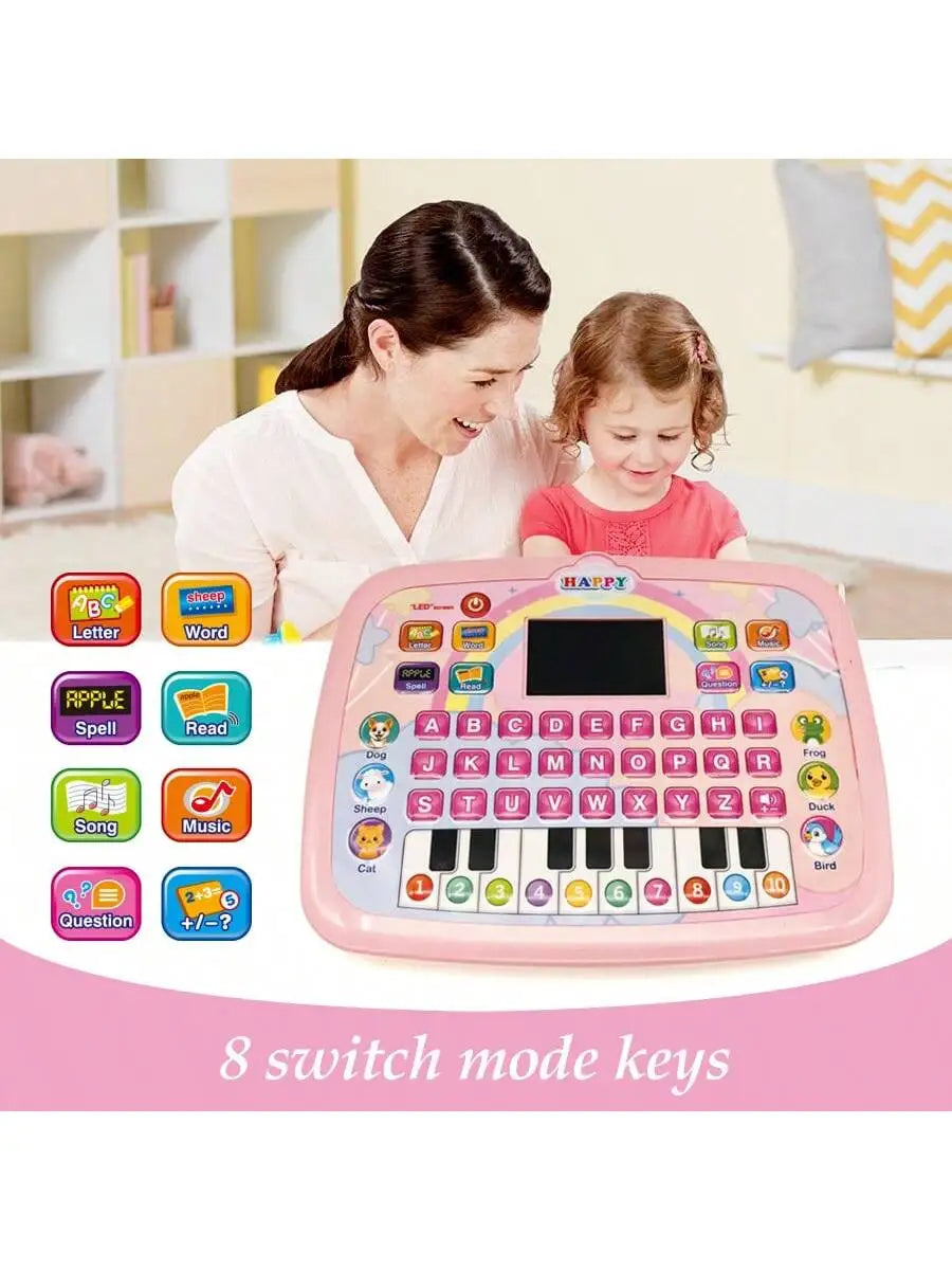 Kids Tablet Toddler Learning Pad with Teach Alphabet Numbers Word Music Math，Early Development Interactive Toy for Boys & Girls