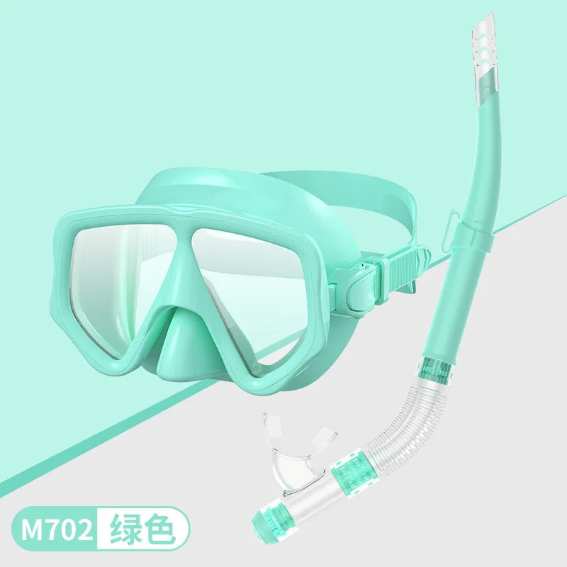 Diving Mirror Breathing Tube Set for Men and Women New Adult Large Frame Silicone Face Mirror Swimming Submarine Mask
