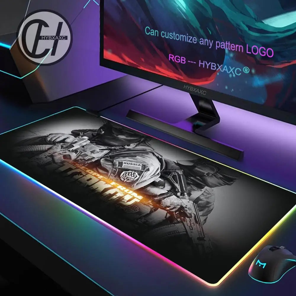 Escape From Tarkov RGB Mouse Pad Computer Gaming Accessories Large Mouse Deskmats MousePads Office Anti-slip Soft Laptop Carpet