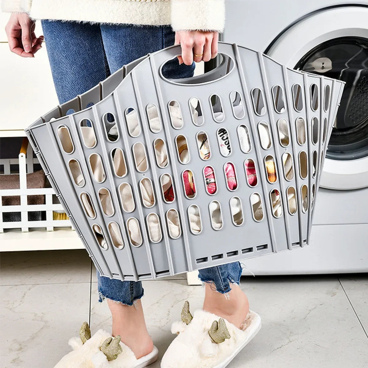 Modern Foldable Laundry Basket – Large-Capacity, Portable & Durable, Home Bathroom Dirty Clothes Storage
