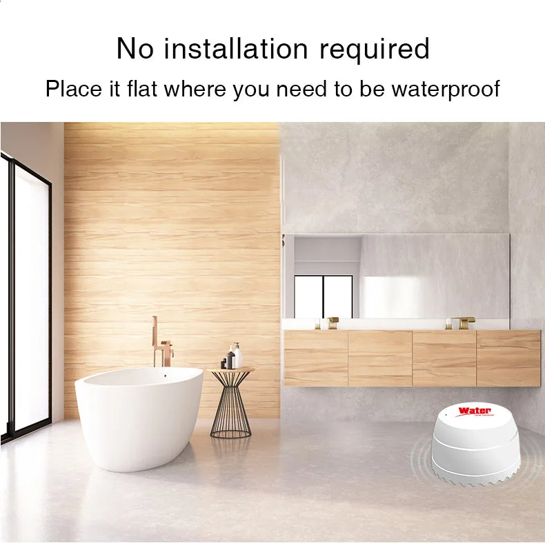 Wifi Water Detector Leakage Sensor Alarm Leak Detector 40DB Sound Tuya smart Smart Life APP Flood Alert Overflow Security
